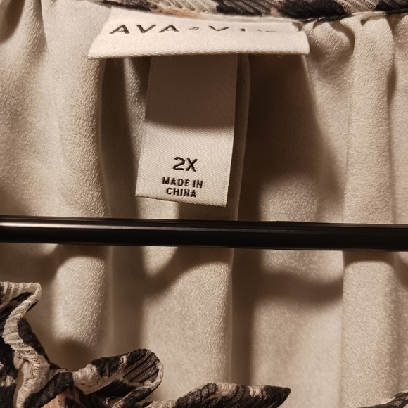 Ava & Viv women's leopard long sleeve top 2x. A-53 - Picture 2 of 5